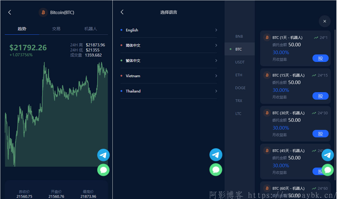 五国语言收益理财BTC虚拟币质押定期存币系统源码,分类:🧮区块链,发布时间:2023-04-20 image.png