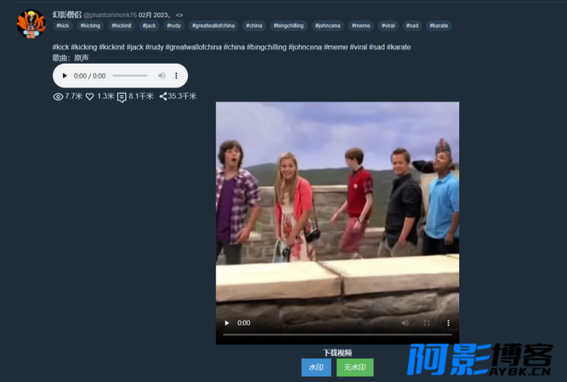 ProxiTok国际版抖音TikTok网页版源码,分类:📀影视源码,发布时间:2023-08-03 image.png