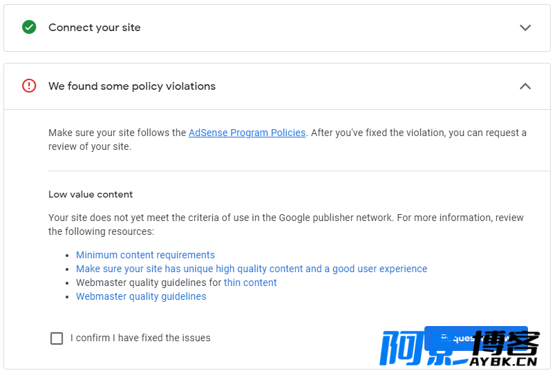 申请 Adsense 总是因为“低质量内容”被拒绝,分类:🧮综合教程,发布时间:2023-11-02 image.png