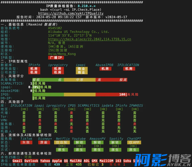 开源且全面的IP质量检测与分析脚本,分类:🧮综合教程,发布时间:2024-05-29 image.png